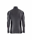 Undertøy glidelås topp XWARM, 100% Merino Grå/svart thumbnail