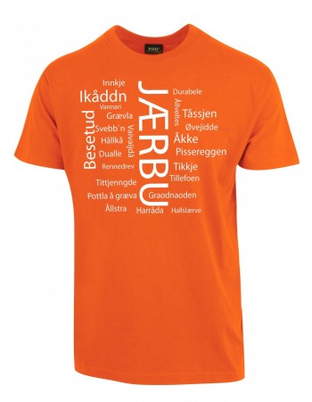 Jærbu T-skjorte orange/hvit