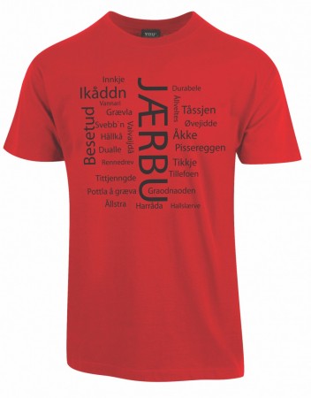 Jærbu T-skjorte rød/sort