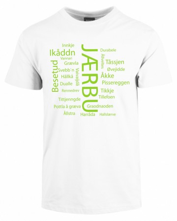 Jærbu T-skjorte hvit/lime