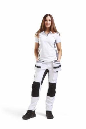 Painters trousers Stretch  Women Hvit/svart