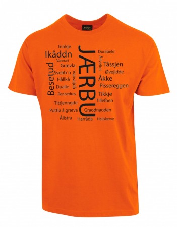 Jærbu T-skjorte orange/sort