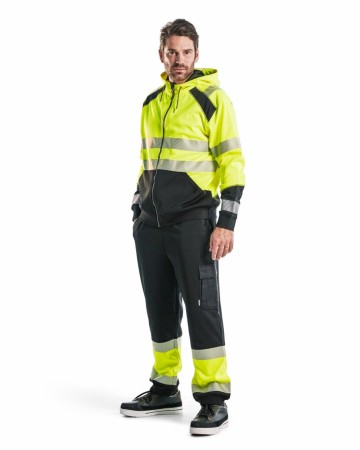 Hivis two col sweatshirt, hood and zip